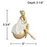 7_Sitting Ballerina 5 3/4" High Matte Gold and White Statue more views