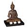 Sitting Buddha 12 3/4" High 3-Candle Tealight Holder