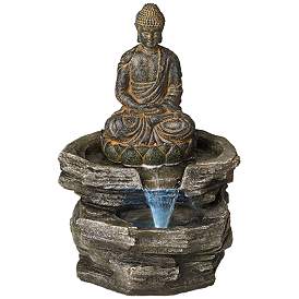 Image2 of Sitting Buddha 21" High LED Water Fountain