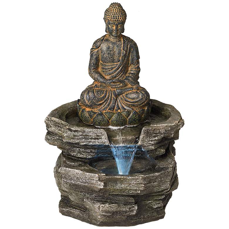 Image 2 Sitting Buddha 21 inch High LED Water Fountain
