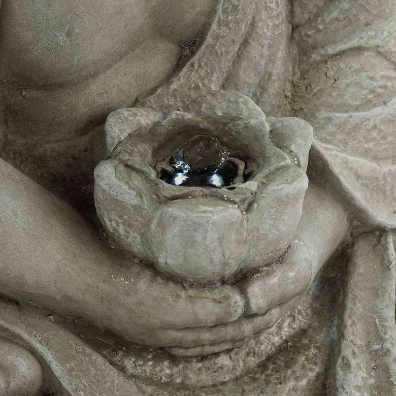 Image 3 Sitting Buddha 22" High LED Faux Stone Outdoor Fountain more views