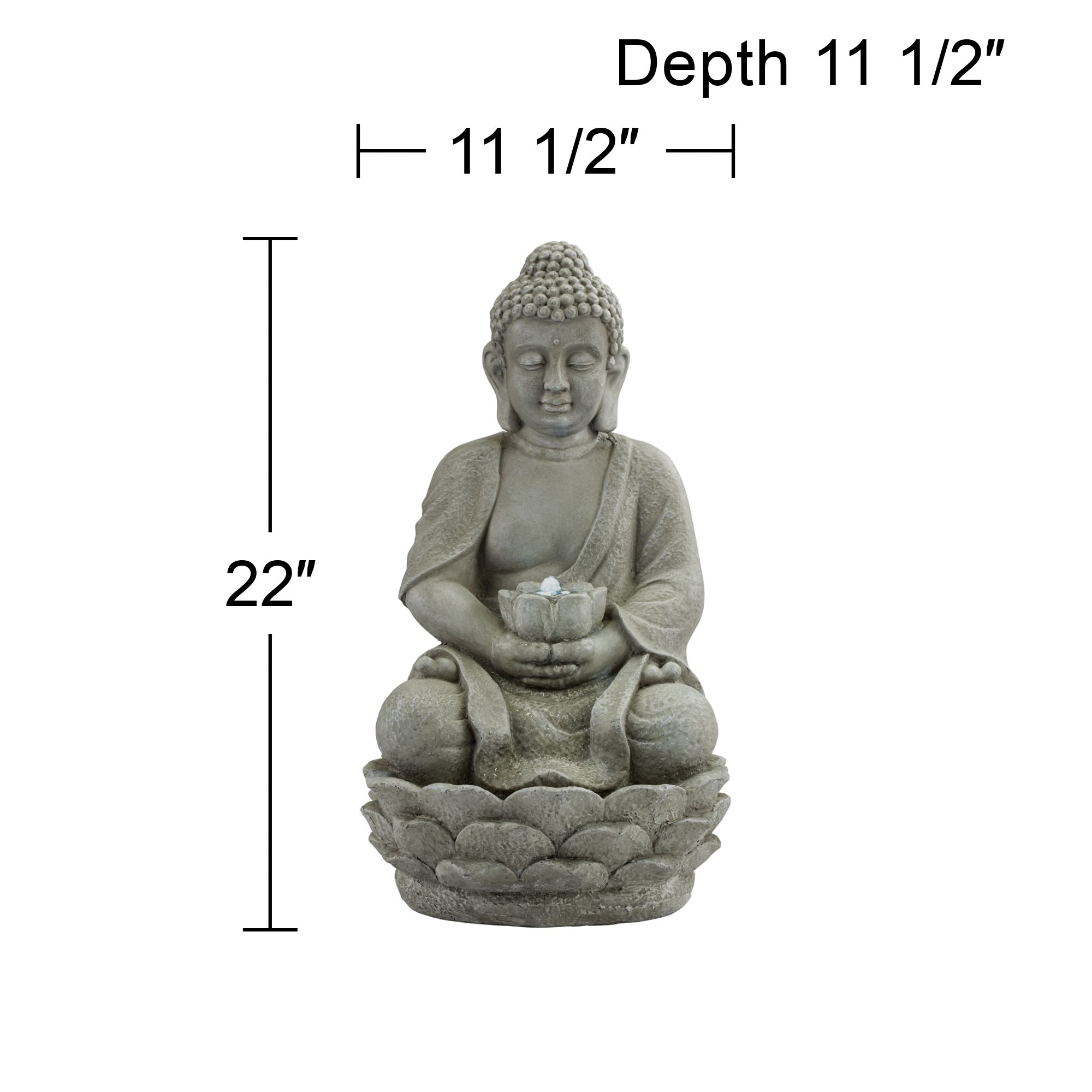 Sitting Buddha LED Faux Stone Outdoor Fountain