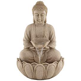 Image2 of Sitting Buddha 22" High Zen Fountain with LED Light