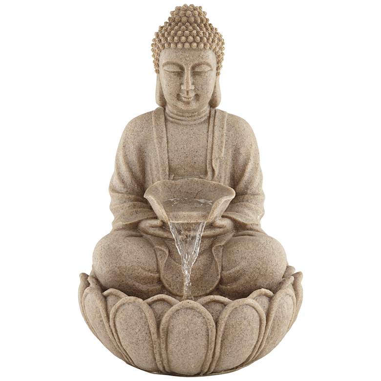 Image 2 Sitting Buddha 22" High Zen Fountain with LED Light