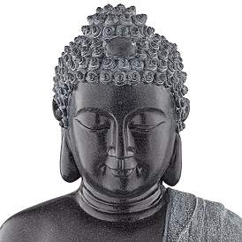 Image3 of Sitting Buddha 28" High Stone Finish LED Water Fountain more views