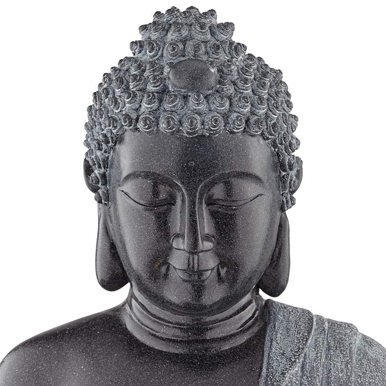 Image 3 Sitting Buddha 28 inch High Stone Finish LED Water Fountain more views