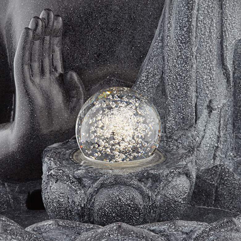 Image 5 Sitting Buddha 28" High Stone Finish LED Water Fountain more views