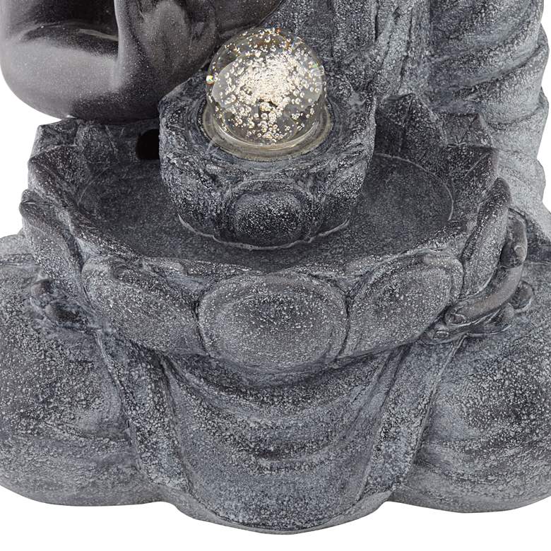 Image 6 Sitting Buddha 28 inch High Stone Finish LED Water Fountain more views