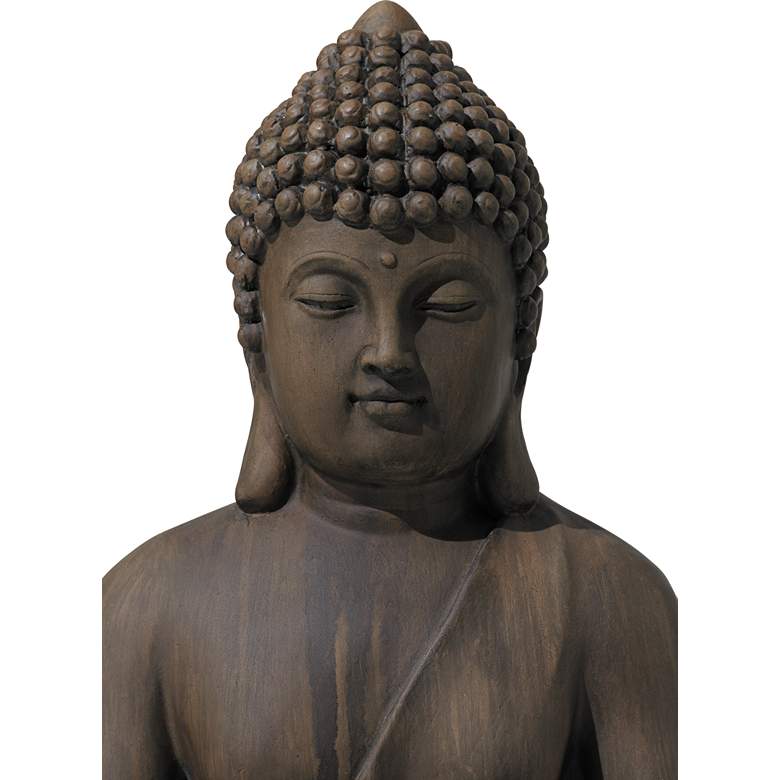 Image 3 Sitting Buddha 29 1/2" High Dark Sandstone Outdoor Statue more views
