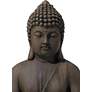 Sitting Buddha 29 1/2" High Dark Sandstone Outdoor Statue