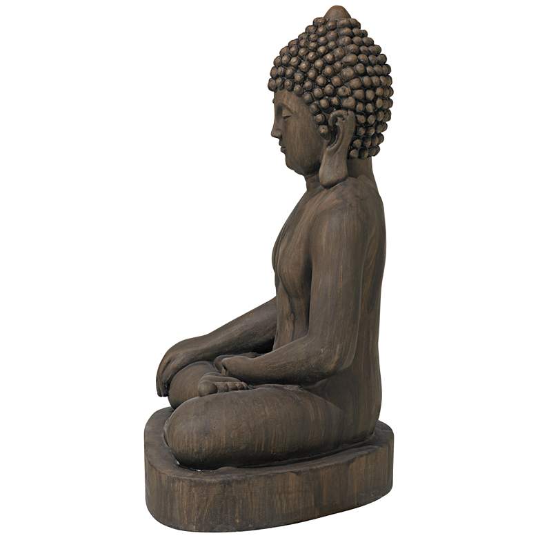 Image 5 Sitting Buddha 29 1/2" High Dark Sandstone Outdoor Statue more views