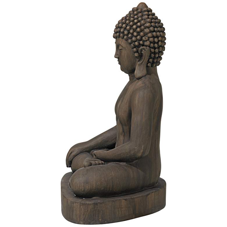 Image 5 Sitting Buddha 29 1/2 inch High Dark Sandstone Outdoor Statue more views