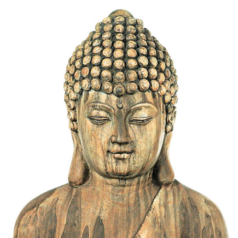 Image 3 Sitting Buddha 29 1/2 inch High Light Sandstone Outdoor Statue more views