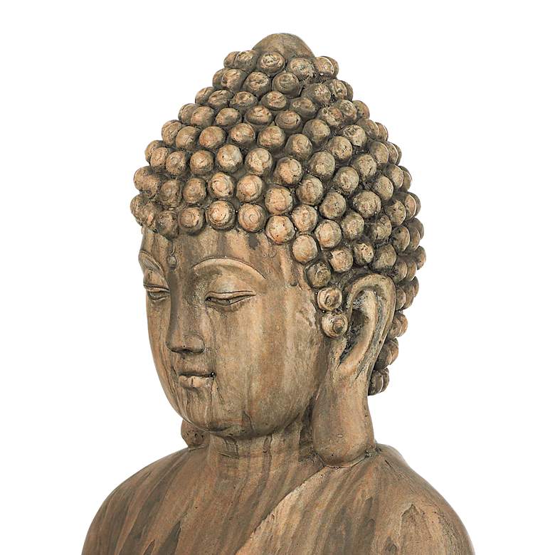 Image 4 Sitting Buddha 29 1/2 inch High Light Sandstone Outdoor Statue more views