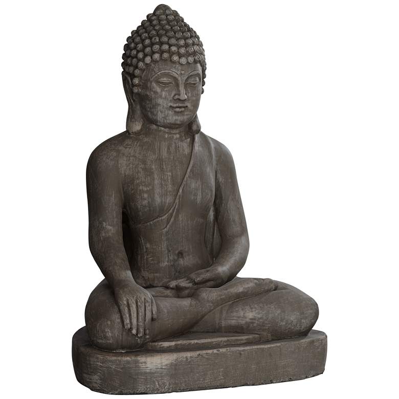 Image 5 Sitting Buddha 29 1/2" High Sandstone Outdoor Statue more views