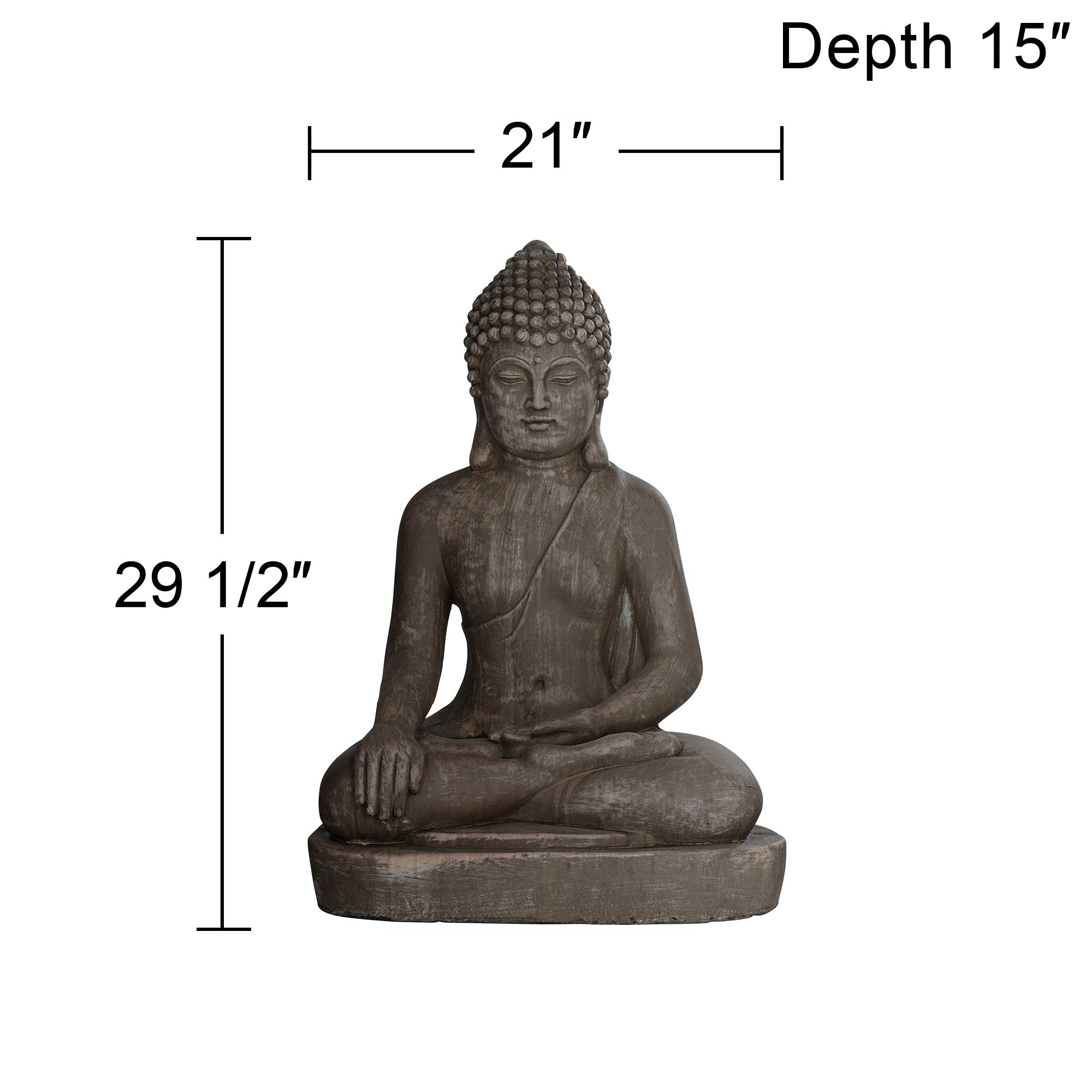 Sitting Buddha 29 1/2" High Sandstone Outdoor Statue