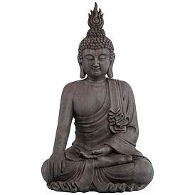 Image2 of Sitting Buddha 42" High Gray Indoor-Outdoor Statue