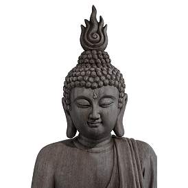 Image3 of Sitting Buddha 42" High Gray Indoor-Outdoor Statue more views