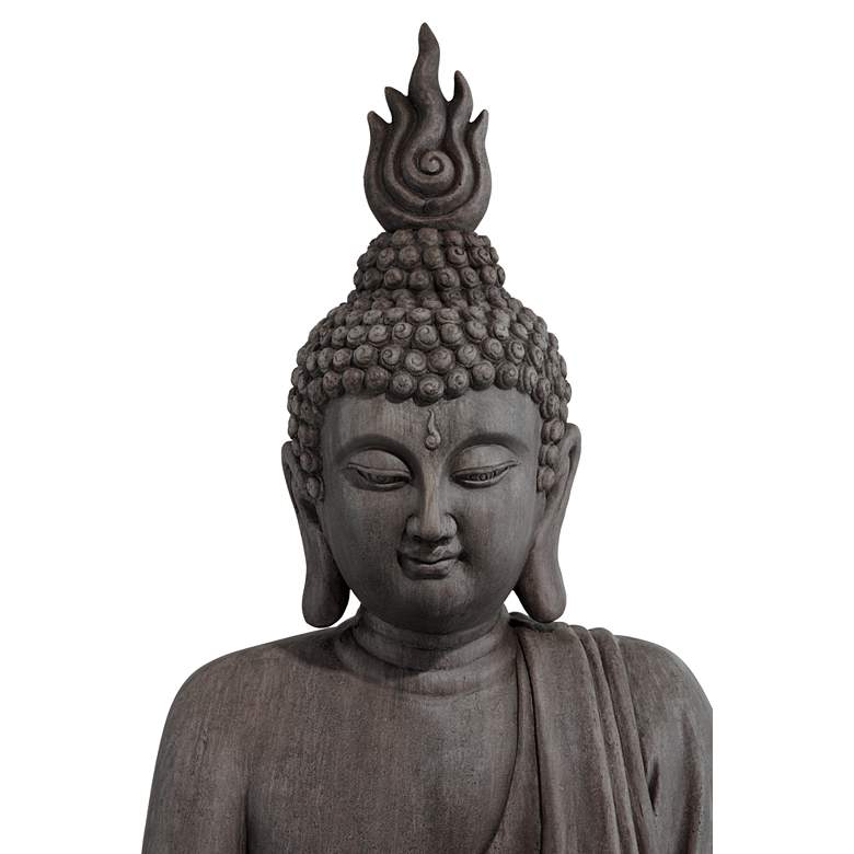 Image 3 Sitting Buddha 42" High Gray Indoor-Outdoor Statue more views