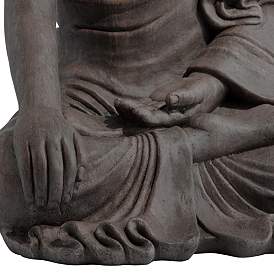 Image4 of Sitting Buddha 42" High Gray Indoor-Outdoor Statue more views
