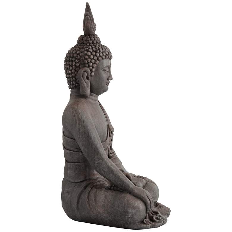 Image 6 Sitting Buddha 42" High Gray Indoor-Outdoor Statue more views