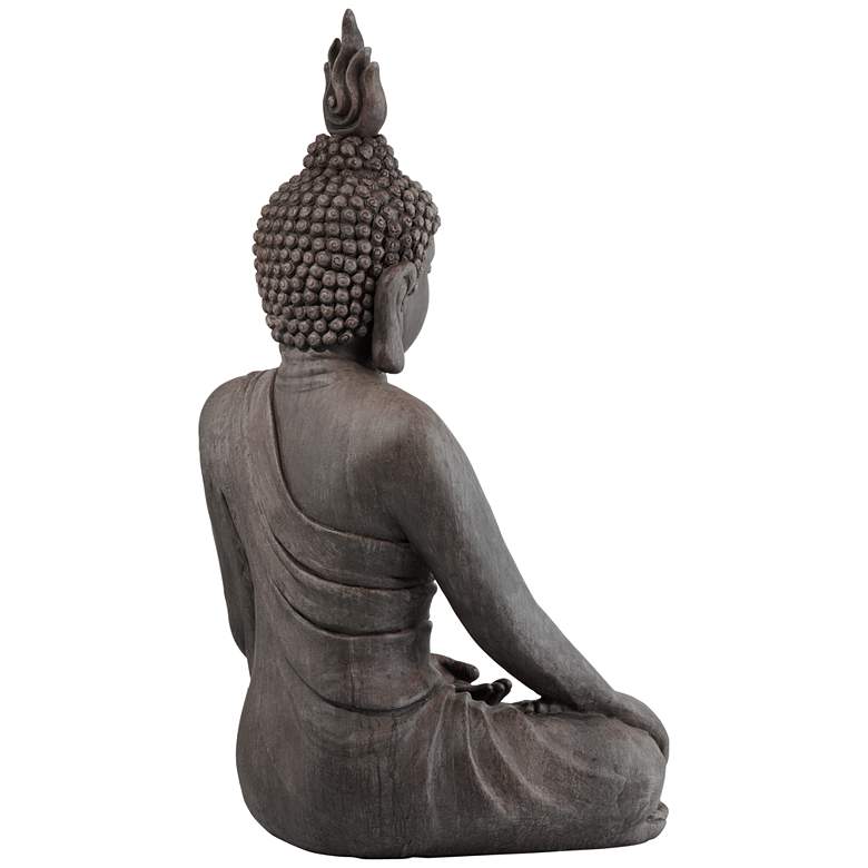 Image 7 Sitting Buddha 42" High Gray Indoor-Outdoor Statue more views