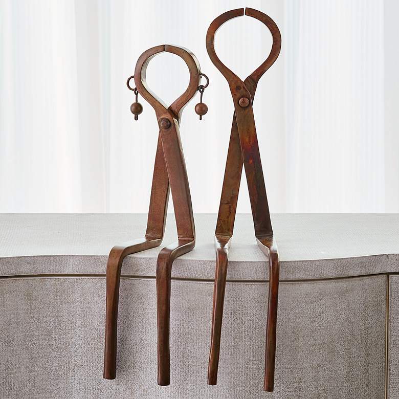 Image 1 Sitting Couple 18" High Brown Iron Sculpture