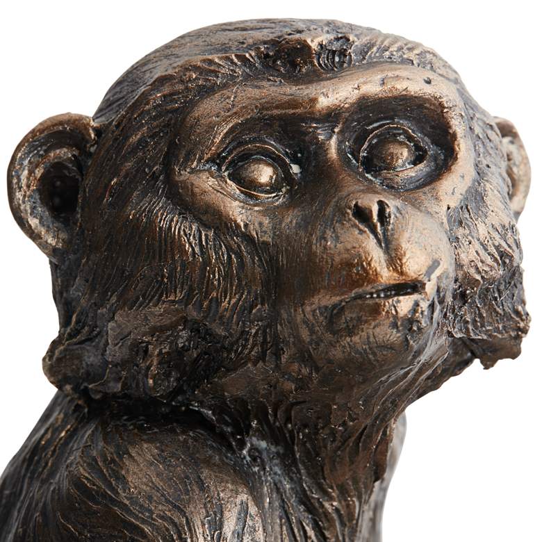 Image 3 Sitting Monkeys 13 1/2" Wide Bronze Decorative Tray more views