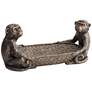 Sitting Monkeys 13 1/2" Wide Bronze Decorative Tray