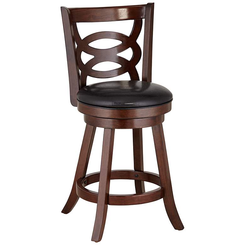 Image 1 Sitton 24 inch High Oval Back Espresso Counter Stool