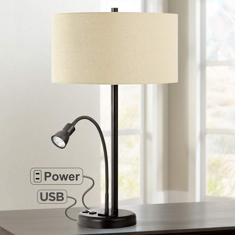 Image 1 Sivana Dark Bronze LED Reading Light USB Desk Lamp