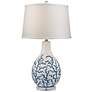Sixpenny Blue Coral White Ceramic Table Lamp