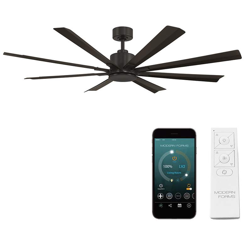 Image 1 Size Matters Indoor/Outdoor 8-Blade 65" Smart Fan Bronze Remote
