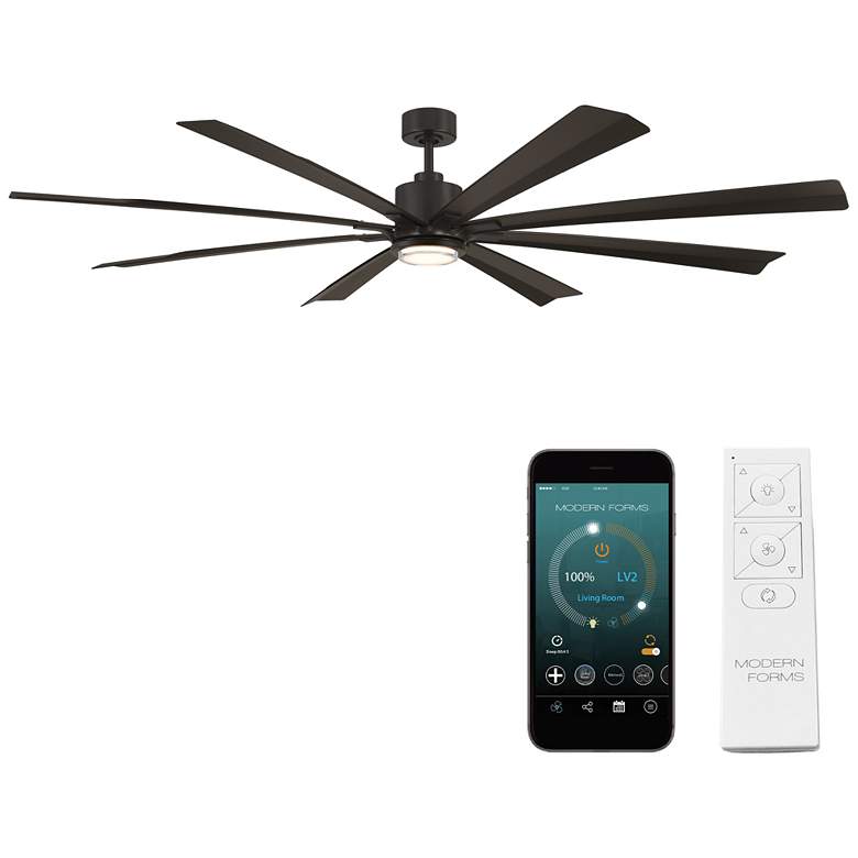 Image 1 Size Matters Indoor/Outdoor 8-Blade 84" Smart Fan Bronze 4CCT LED Remo