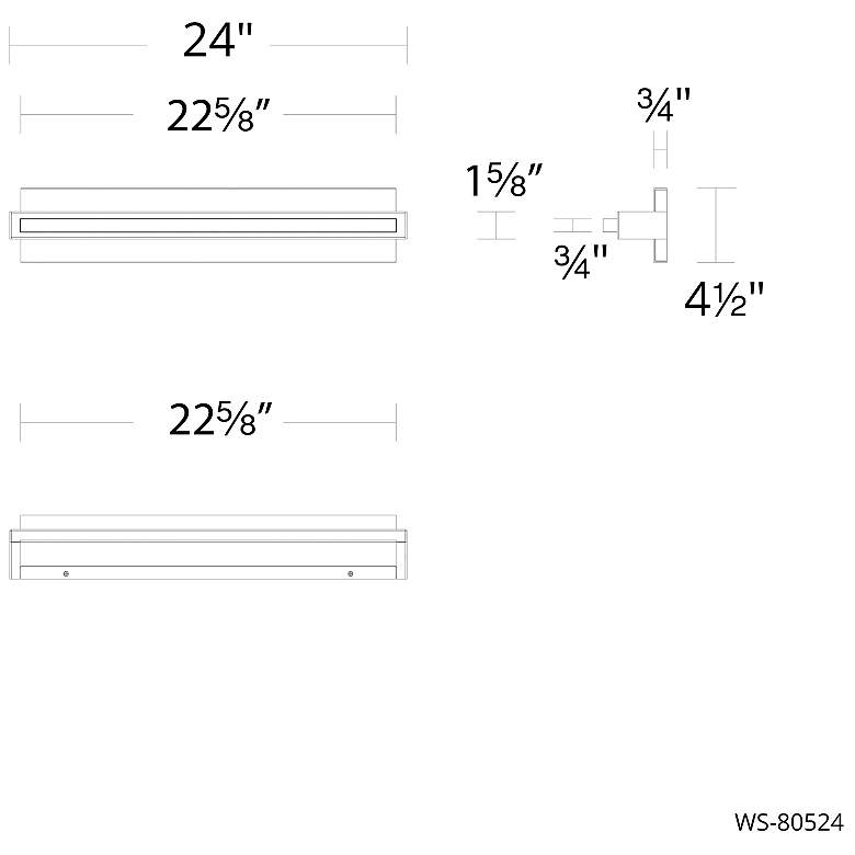 Image 3 Skate 4.5"H x 24"W 1-Light Bath Vanity & Wall Light in Brushed Nickel more views