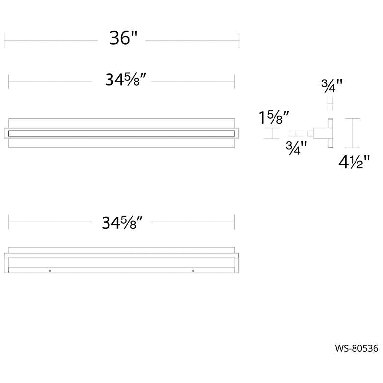 Image 3 Skate 4.5"H x 36"W 1-Light Bath Vanity & Wall Light in Brushed Nickel more views