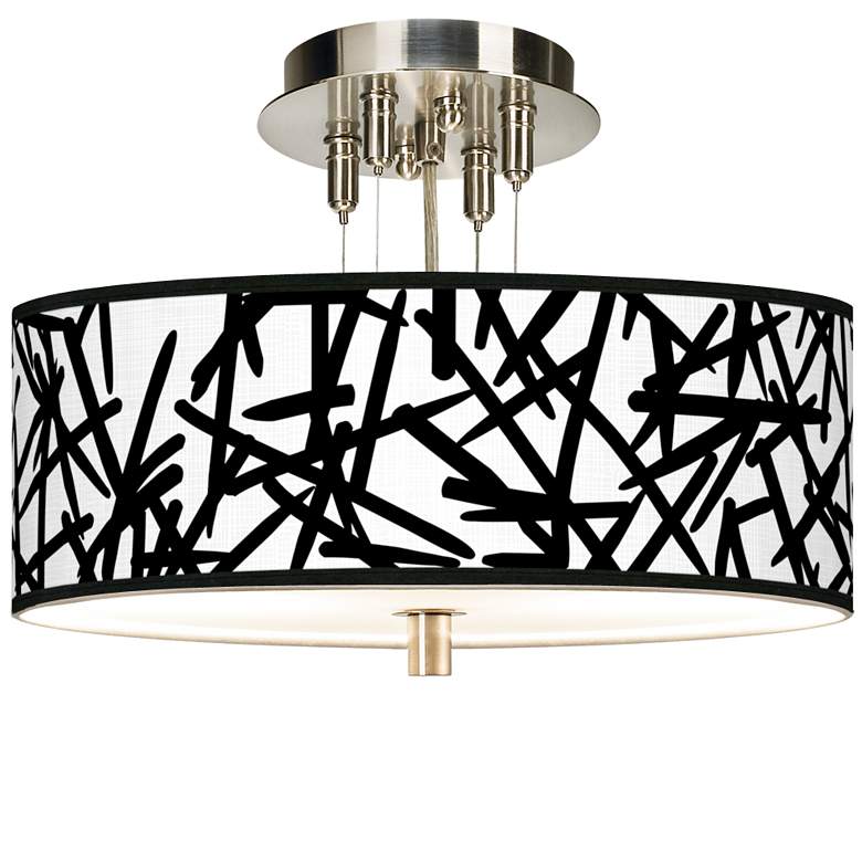 Image 1 Sketchy Giclee 14" Wide Ceiling Light