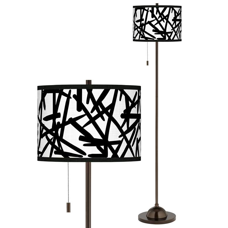 Image 1 Sketchy Giclee Glow Bronze Club Floor Lamp