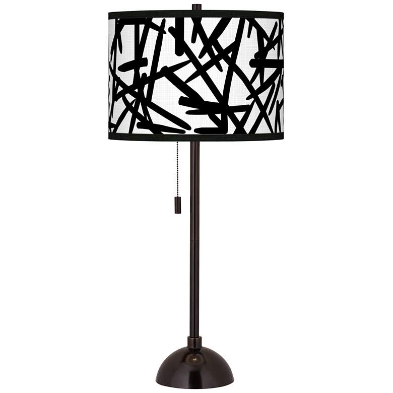 Image 1 Sketchy Giclee Glow Tiger Bronze Club Table Lamp