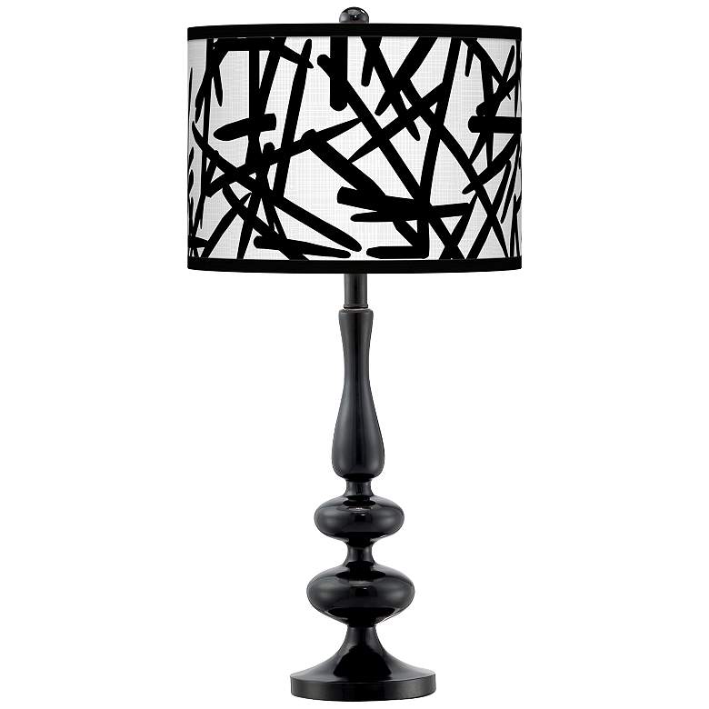 Image 1 Sketchy Giclee Paley Black Table Lamp