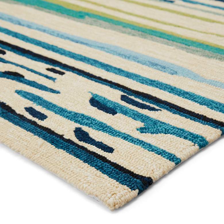 Image 3 Sketchy Lines CO19 5'x7'6" Blue and Green Abstract Area Rug more views