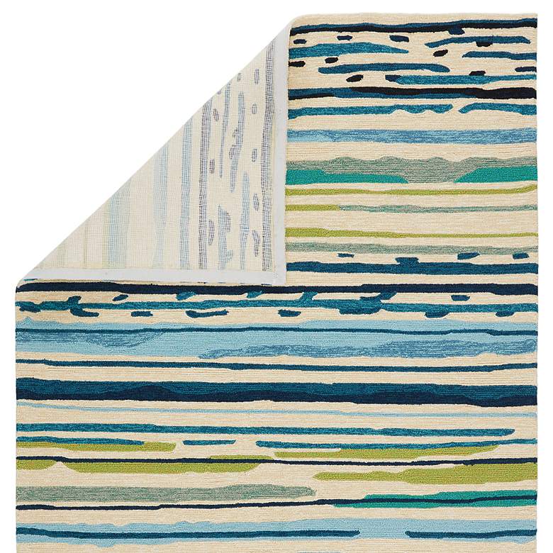 Image 4 Sketchy Lines CO19 5'x7'6" Blue and Green Abstract Area Rug more views