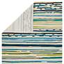 Sketchy Lines CO19 5&#39;x7&#39;6" Blue and Green Abstract Area Rug