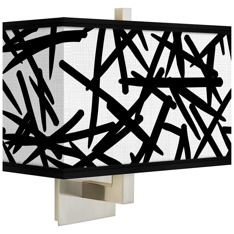 Image 1 Sketchy Rectangular Giclee Shade Wall Sconce