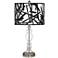 Sketchy Silver Metallic Giclee Apothecary Clear Glass Table Lamp
