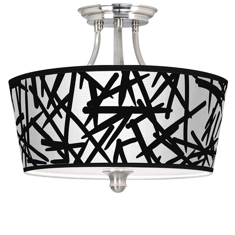 Image 1 Sketchy Tapered Drum Giclee Ceiling Light