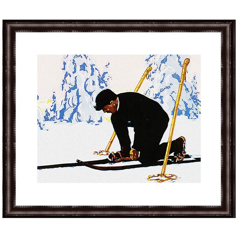 Image 1 Skier 20 inch Wide Framed Giclee Wall Art