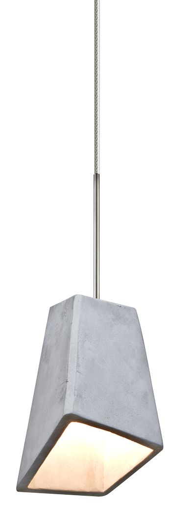 Image 2 Skip 4"W Satin Nickel Natural Concrete LED Mini Pendant
