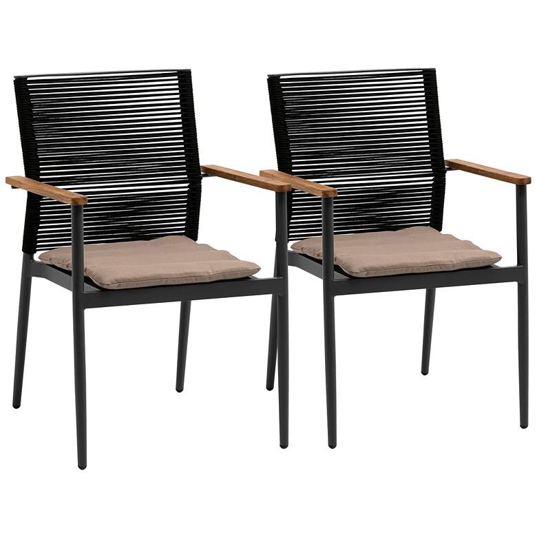 Image 2 Skog Black Aluminum Outdoor Armchair