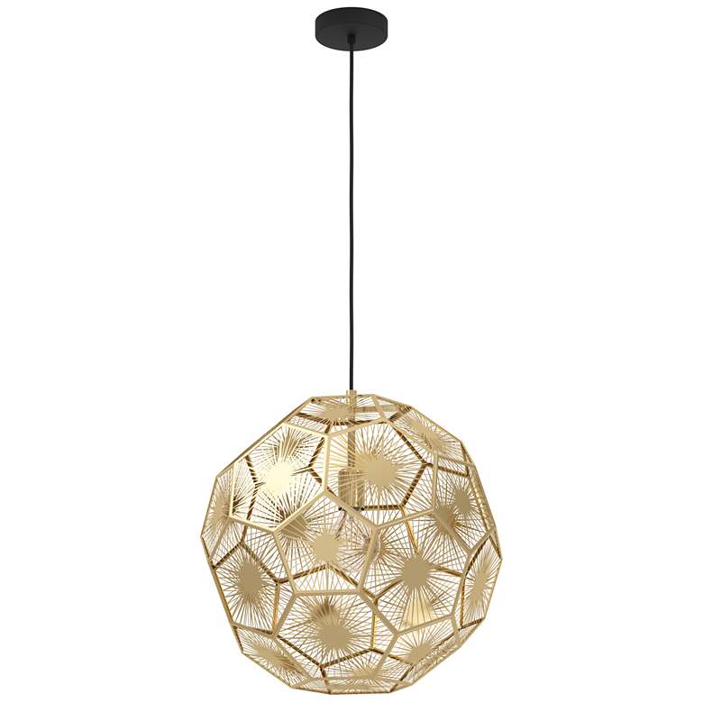 Image 1 Skoura 19.65-inch 1-light Black and Brass Pendant Light